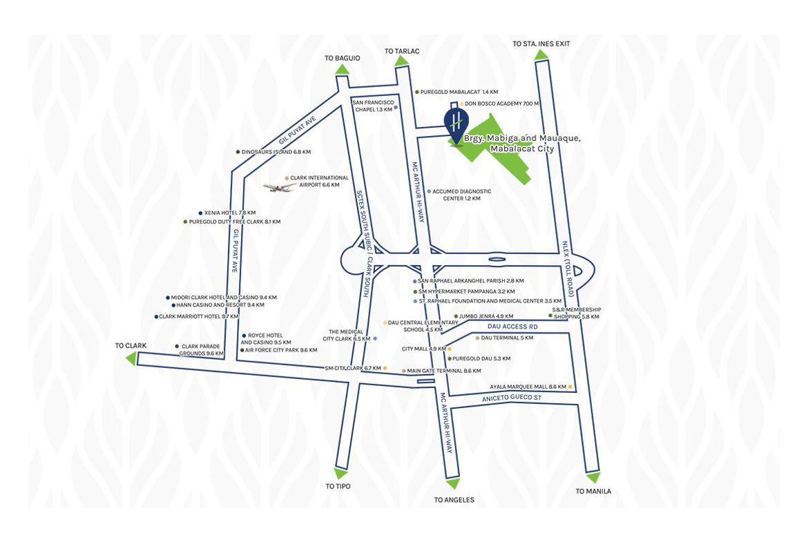 The Hauslands Mabalacat Brgy Mabiga Mabalacat City Residential Map